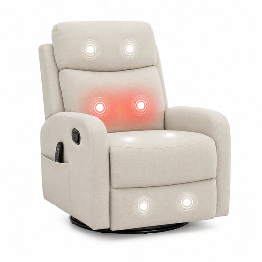 Massagesessel Stoff beige mit Heizfunktion