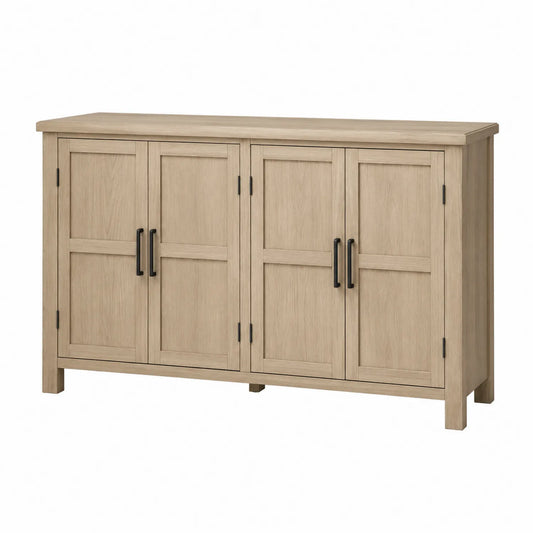 Sideboard aus Eichenholz 4-türig Natur 160x40x90cm