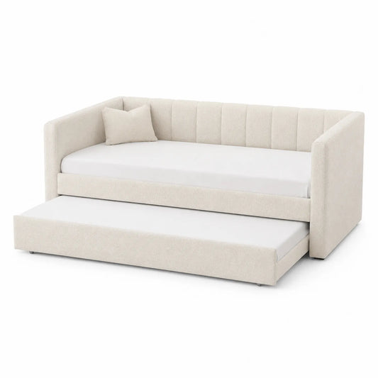 Polster-Schlafsofa mit Ausziehbett Beige
