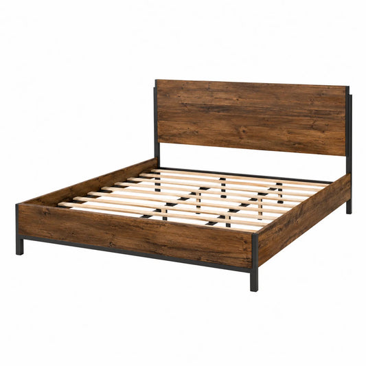 Doppelbett mit Holzfaserplatte und Metallrahmen 200x160 cm