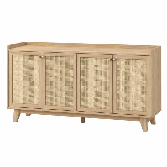 Sideboard aus Massivholz und Rattan 160 cm