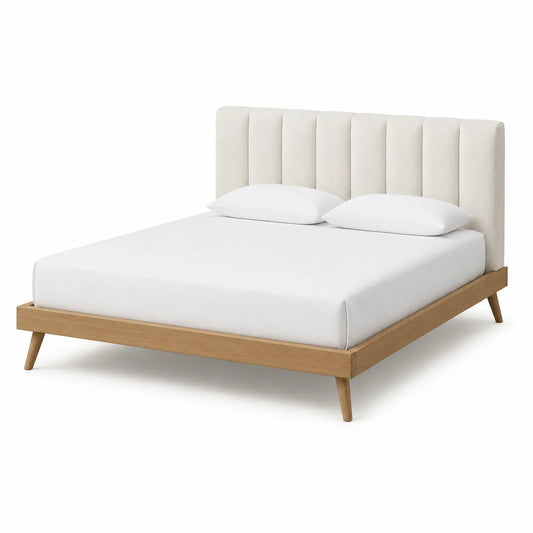 Polsterbett Eiche Beige Weiß 200x180 cm