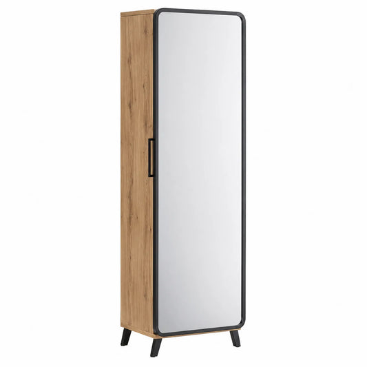 Schuhschrank aus Holz mit Spiegeltür 35x40x180 cm